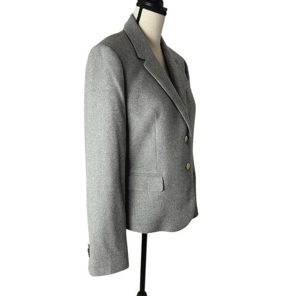 J. Crew Heather Gray Flannel Wool Blend Schoolboy Blazer Jacket Size 14 NWT - Picture 2 of 9